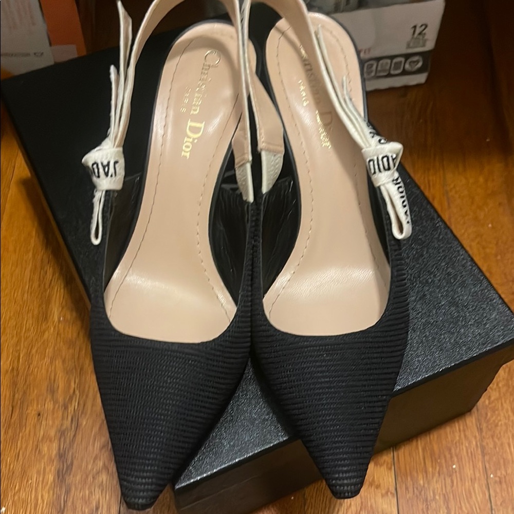 Dior black sling backs